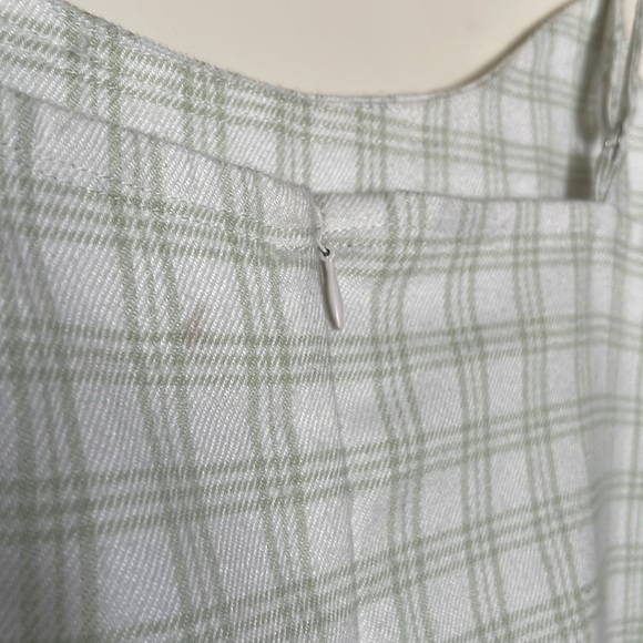 Brandy Melville White Green Plaid Colleen Mini Dress - Picture 5 of 5